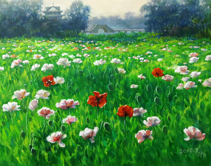 徐俊卿作品《春色满园》规格：50cmx60cm 创作年代：2019.4